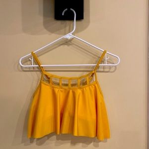 SHEIN yellow ruffled bathing suit